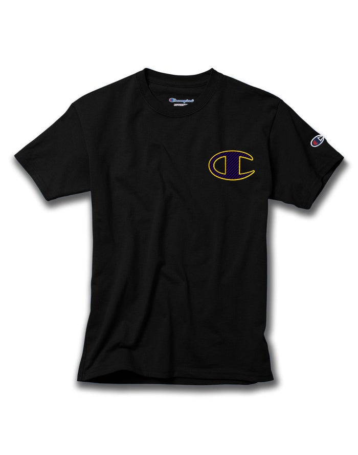 Champion Drenge T-Shirts Sort - Cotton C Logo Stroke - Danmark ICV-653471